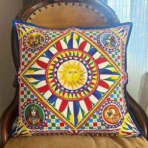 Dolce and Gabbana Carretto Canvas Cushion